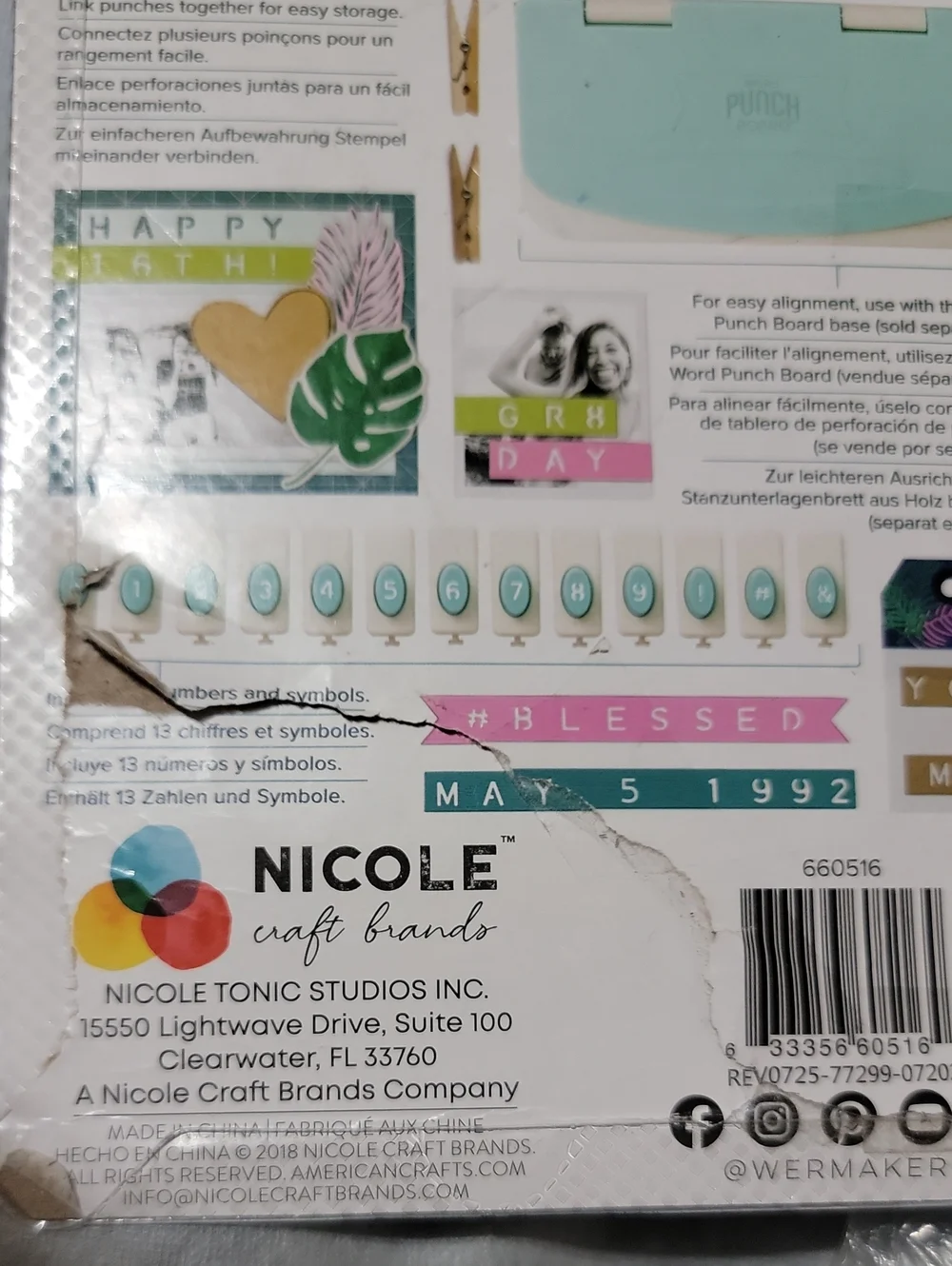 🍎 NEW We R Makers Memory Keepers Number Punches Set Nicole Craft Brands